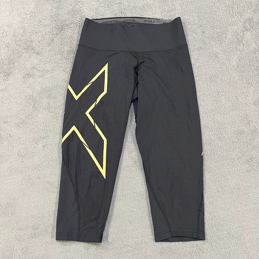 2XU Black Activewear 3/4 Length Compression Crop Leggings Women's Size S gym